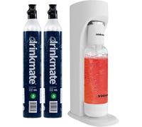 Drinkmate OmniFizz Sparkling Water and Soda Maker, Carbonates Any Drink Not Just Water, Fizzy Drink Maker, Water Carbonator, Sparkling Water Machine, x2 CO2 Cylinders Included, Classic White