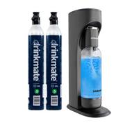Drinkmate Omnifizz Sparkling Water Soda Maker With 2X 60L Co2 Cylinders, Matt Black