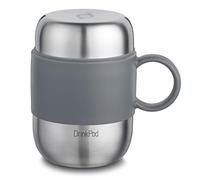 DrinkPod Stainless Steel Vacuum Insulated Leak-Proof Drinkpod Capsule Flask 6 Hours Hot 24 Hours Cold, Satin, 0.28 Litre