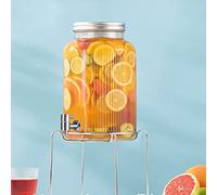 Drinks Bucket 5.5L Refrigerator Cold Water jug Glass Beverage Dispenser with Lid Glass Jar Self-Service Beverage Bucket for Juice Wine Cold Drinks Beer Buckets