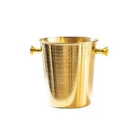 Drinks Bucket Hammer Pattern Ice Bucket with Handle Home Party(Gold,Small)