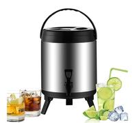 Drinks Cooler Dispenser, Water Dispenser with Tap and Folding Stand, Portable Drink Dispenser, Cooled Drink Container for Winter, Summer, Picnic, Camping