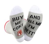 Drinks Crew Sock Buy Me Drinks And Tell Me I’m Pretty Novelty Sock Drinks Lover Gift Soda Gift (UK, Alpha, One Size, Regular, Regular, C Pretty Sock)
