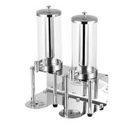 Drinks Dispenser 3L Beverage Dispenser with Centre Ice Core and Stand Drip Trays Stainless Steel Cold Drink Dispensers for Party Fridge(6L)