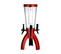 Drinks Dispenser Beer Tower 3L/100oz Beverage Dispenser with Ice Tube & Three Spigot Tabletop Liquor Drink Dispenser for Party Fridge(Rot,No Light)