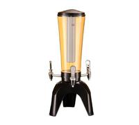 Drinks Dispenser Beer Tower 3L/100oz Beverage Dispenser with Ice Tube & Three Spigot Tabletop Liquor Drink Dispenser for Party Fridge(Nero)