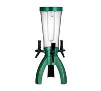 Drinks Dispenser Beer Tower 3L/100oz Beverage Dispenser with Ice Tube & Three Spigot Tabletop Liquor Drink Dispenser for Party Fridge(Grn,No Light)
