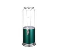 Drinks Dispenser Beverage Dispenser, Round 3L with Plastic Container and Optional Infuser Tube Stainless Steel Base and Lid Fridge(Green1)