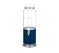 Drinks Dispenser Beverage Dispenser, Round 3L with Plastic Container and Optional Infuser Tube Stainless Steel Base and Lid Fridge(Blu)