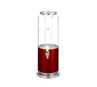 Drinks Dispenser Beverage Dispenser, Round 3L with Plastic Container and Optional Infuser Tube Stainless Steel Base and Lid Fridge(Rot)