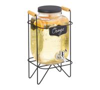 Drinks Dispenser Stand Beverage Jar Holder Pitcher Glass Container 4 Litres