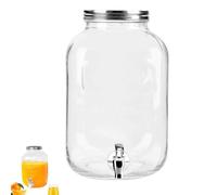 Drinks Dispenser with Tap, 4L Drinks Dispenser with Spigot, Drink Jug Container for Parties, Airtight Lemonade Dispenser Jar with Tap, Cocktail Wine Dispenser Jug for Barbecue, Water Cooler