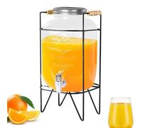 Drinks Dispenser with Tap, 4L Drinks Dispenser with Spigot, Drink Jug Container for Parties, Airtight Lemonade Dispenser Jar with Tap, Cocktail Wine Dispenser Jug for Barbecue, Water Cooler