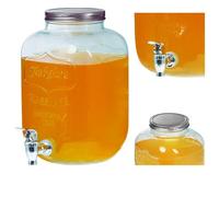 Drinks Dispenser with tap 4L Glass Glance tap Water Dispenser Lemonade Dispenser Juice Dispenser Dispenser Drinking Dispenser (4 liters, Glance Dispenser)