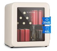 Klarstein PopLife 50cm 48L Drinks Fridge with Glass Door Cream