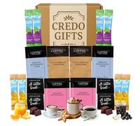 Drinks Hamper Coffee & Cordial On The Go Travel Set - Instant Coffee Sachets, Cordial Mix, Hot Chocolate, Sweet Treats - Travel Beverage Gift Box for Men, Women, Couples, Morning Pick-Me-Up, Airbnb