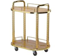 Drinks Serving Trolley on Wheels, Hotel Club Bar Cart with Removable Trays, Fully Assembled Rolling Tea Trolley for Dining Room or Kitchen