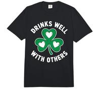 Drinks Well with Others St Patricks Day Irish Drinking Comfort Colors Adult Heavyweight T-Shirt