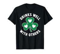 Drinks Well with Others St Patricks Day Irish Drinking T-Shirt