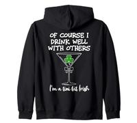 Drinks Well with Others St Patrick's Tini Bit Irish Drinking Zip Hoodie