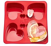 DRINKSPLINKS Large Silicone Heart Ice Cube Mold Tray for Freezing and Baking - Silicone Heart Mold Makes 4 Perfect 3D Heart Shapes - Love Heart Ice Cube Tray for Cocktails, Whiskey, & Bourbon