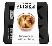 DRINKSPLINKS Silicone Ice Cube Mold Tray - Custom Letter K. Personalized Monogram Big Ice Cube Molds for Whiskey, Bourbon, Cocktails, and Customized Gifts with Initials. Alphabet Mold for Every Name.