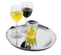 Drinkstuff 26cm Stainless Steel Serving Tray - Polished 18/8 Steel Drinks Tray with Lipped Rim, Commercial-Grade Food & Coffee Service for Home, Bars & Catering