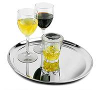 Drinkstuff 30cm Polished 18/8 Stainless Steel Serving Tray - Lipped Rim, Commercial Grade - Ideal for Drinks, Food Service, Home Bars & Catering