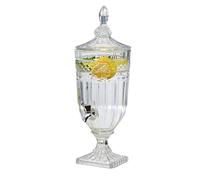 Drinkstuff Arch Pattern Glass Drink Dispenser with Tap - 3 Litre Beverage Jar for Water, Juice, Cocktails, Punch & Soft Drinks - Compact Glass Drinks Server for Home, Parties & Events
