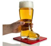 Drinkstuff Beer Boot Glass 2 Pint / 1200 ml - 24.5 cm German-Style Boot-Shaped Drinking Glass, Gift Boxed Barware