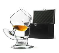 Drinkstuff Deluxe Brandy & Cognac Warmer Gift Set with Glass - Wooden Presentation Box, Silver-Plated Stand, Toughened Snifter, Included Tealight, Premium Gift for Brandy & Cognac Lovers