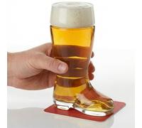 Drinkstuff Glass Beer Boot 1 Pint - 19.5cm Novelty German Beer Glass with Gift Box, 700ml Large Boot-Shaped Pint Glass for Parties, Gifting & Fun Drinking Challenges