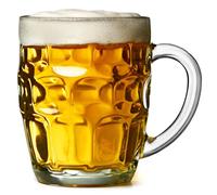 bar@drinkstuff The Great British Pint Dimple Mug - Set of 4 - Gift Boxed Glass Tankards, Great as a Beer Gift, 568 Millilitres
