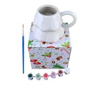 Drinkware Set - White Festive Cup Drinking Jugs, Plain Beverage Glasses, Manufacturable Coffeeware | Personalise White Drinkware for Seasonal Gatherings, Birthdays, Wint