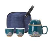 Drinkware Tea Set - Ceramic Portable Brew Kit, Compact Infuser Cups, Travel Outdoor Bundle, Lightweight Serving Gear | Brewing Kit Efficient System Convenient Beverage Preparation Solution fo