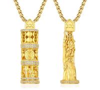 DRINSPER Hecate Lilith Triple Moon Goddess Moonstone Necklace Hecate Healing Crystal Pendant 925 Sterling Silver Ancient Greek Myth Witch Magic Amulet Charm Jewelry for Women Men