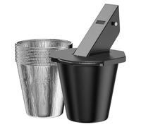 Drip Bucket With Lid And 2/5/10/12 Foil Liners, Grease Catcher, Grease Bucket For Pellet Grill, Metal Buckets For Smoker Grill, High-Efficiency Greases-Trap