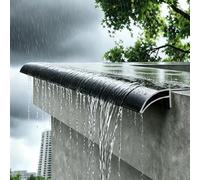 Drip Cap Exterior Aluminum Rain Diverter for Wall Roof Window, Thickened Gutter Guard Drip Edge White Gray Black, Low-Cost Alternative to Gutters(Black,2.95m(9.7ft))