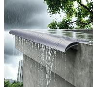 Drip Cap Exterior Aluminum Rain Diverter for Wall Roof Window, Thickened Gutter Guard Drip Edge White Gray Black, Low-Cost Alternative to Gutters(Gray,1.05m(3.4ft))