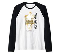 Drip Cross Follow The Word Not The Herd Christian Isaiah Raglan Baseball Tee