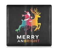 Drip Deer Christmas Santa Pu Leather Toursuit car Registration and Insurance Card Holder Vehicle Glove Box Organizer for ID, Driver's License, Key Contact Information Cards