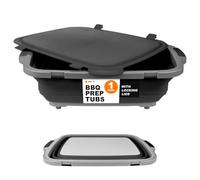 Drip EZ Collapsible BBQ Prep Tub - for Meal Prep Marinating Food Storage - Includes Cutting Board & Locking Lid - (1) XL - Black