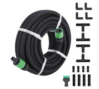 Drip Hose Set, 1/2" Soaker Hose Set, Porous Drip Pipe with Connector, Leaky Garden Hose Pipe for Watering Irrigation Lawn Watering (50M/164FT)