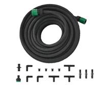 Drip Hose Set, 15M Soaker Garden Hose Soaker Hose Set with 1/2" Connectors for Gardens Lawn Patios Flowerbeds