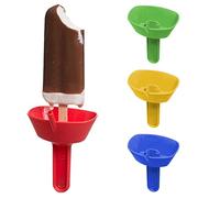 Drip- ice lolly holder, 4 pieces, drip- popsicle holder, drip popsicle holder, ice lolly holder against dirty hands with straw for kids, baby clothes, no mess
