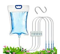 Drip Irrigation Bag - 3L Automatic Watering System 4 Outlet Tubes for Houseplants, Garden Support with Steady Moisture, Plant Care Tool for Apartments Terraces Nurseries Trees, Clear PVC