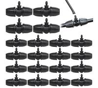 Drip Irrigation Connectors, 20Pcs 2.5x1.4" POM Fittings for 8/11 Capillary Tubes Gardens, Irrigation Tubing