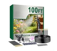 Drip Irrigation Kit 100FT Featuring 24 360 Degree Adjustable Nozzles Compatible with Standard 1 4 Inch Tubing