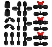 Drip Irrigation Kit 18pcs with Locked Nut Connectors Compatible with Raindrip 1/2 Inch Tubing for Gardens, Lawns, and Landscapes Water Management