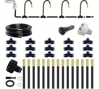 Drip Irrigation Kit Automatic Drip Irrigation System, 360° Bendable Garden Irrigation System, 49ft Garden Watering System Adjustable Bendable Nozzle Copper Sprayer System For Garden